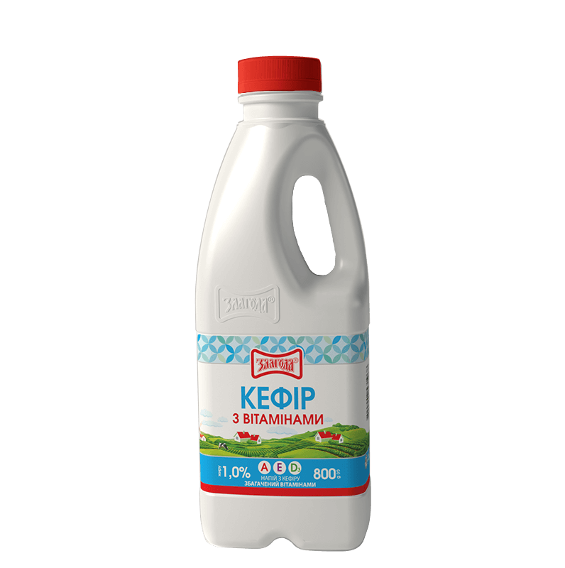 Кефір з вітамінами 1,0% 800гр Злагода